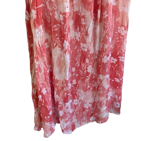 Woman Within Maxi Floral Sun Dress Coral White Sleeveless 3X - Picture 3 of 9